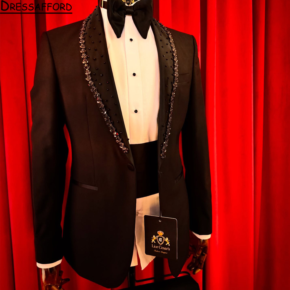 Men'S Formal Wear Jewelry - Lüks Damat Düğün Takımları Kristaller Takı