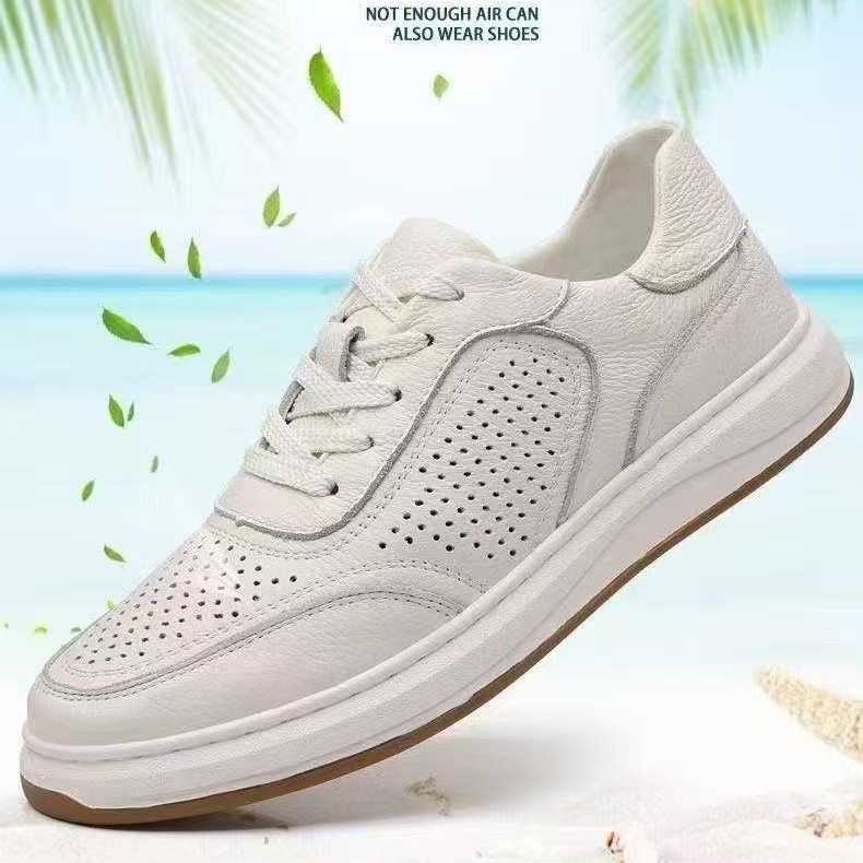 Men Formal Wear With Sneakers - Nefes Alabilen Beyaz Düz Erkek Bağcıklı