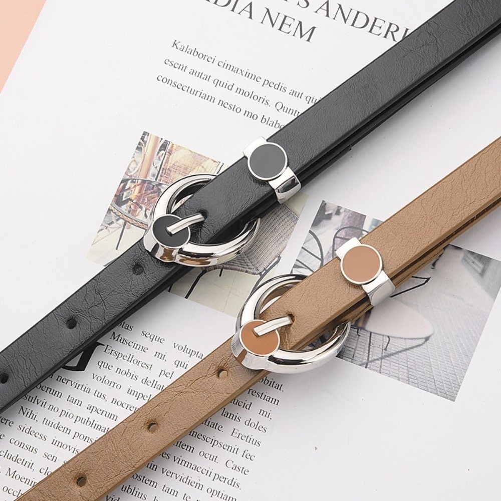 Formal Belt Leather Thin - Moda Alaşım Tokalı İnce Bel Kemeri