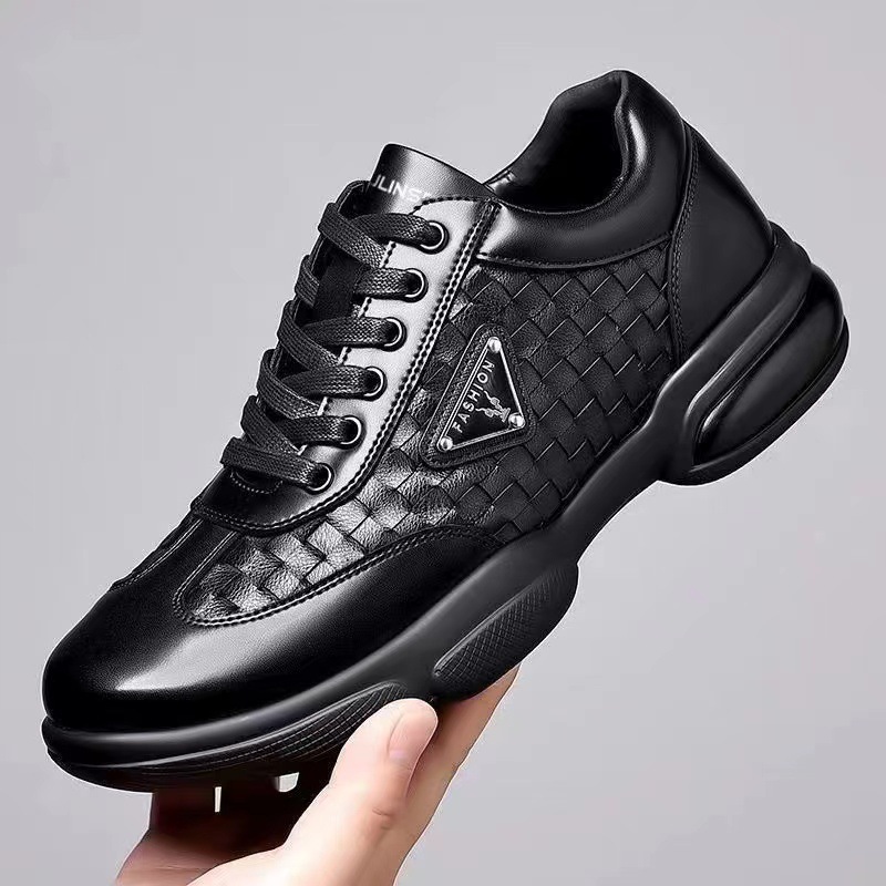 Men Formal Wear With Sneakers - Yeni erkek deri ayakkabı platformu nefes
