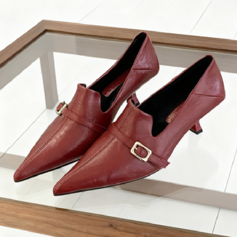 Şık Kitten Topuklu Kadın Ayakk - Formal Belt Leather Thin incelemesi ve fiyatı