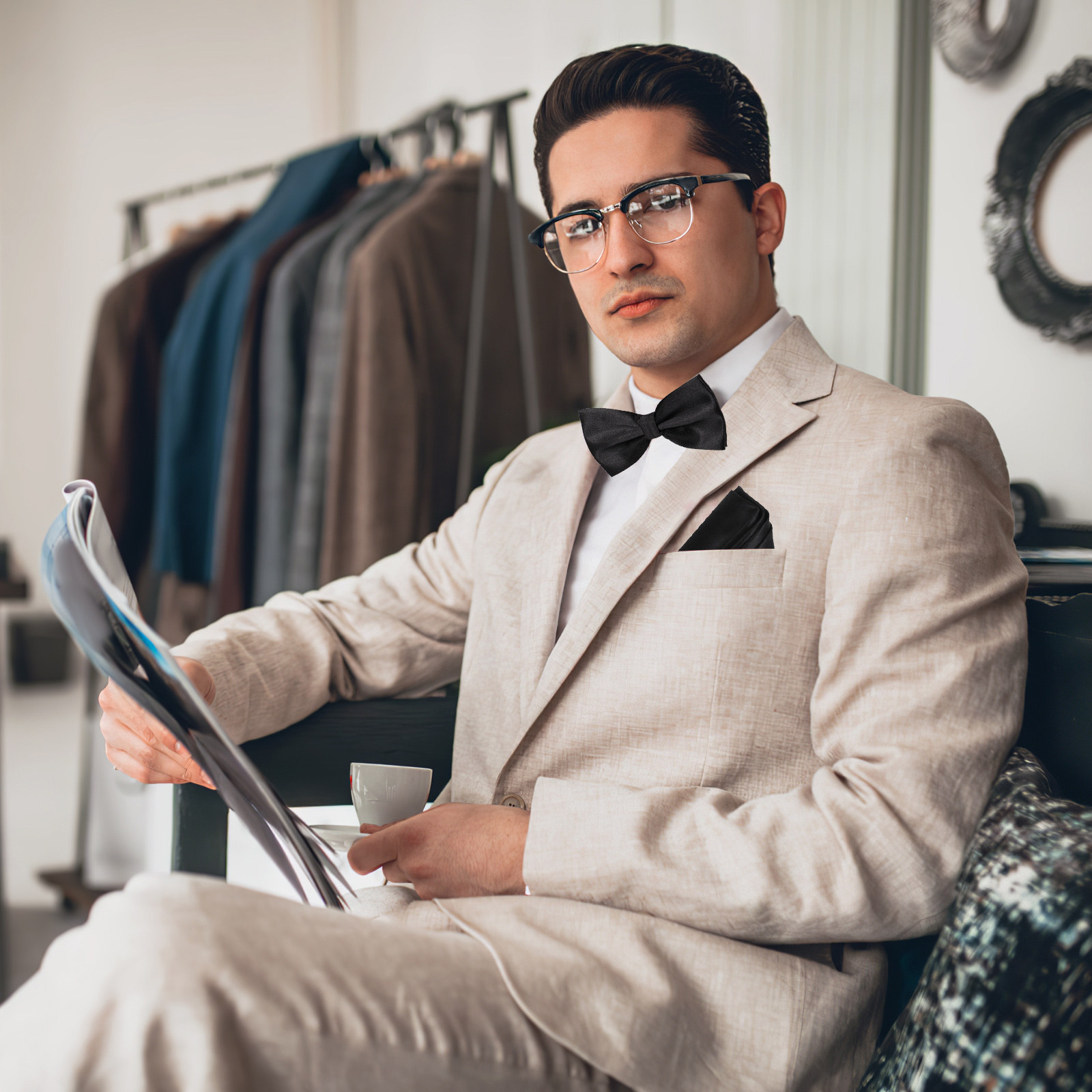 1 Takım Premium Polyester Kuşa - Men'S Formal Wear Bow Ties incelemesi ve fiyatı